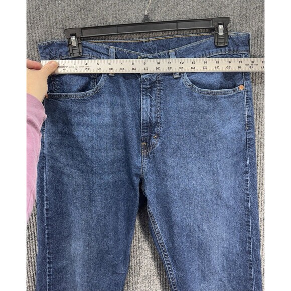 Levis 505 Regular Straight Leg Jeans Mens 36x32 Blue Denim Stretch Medium Wash - Picture 7 of 11